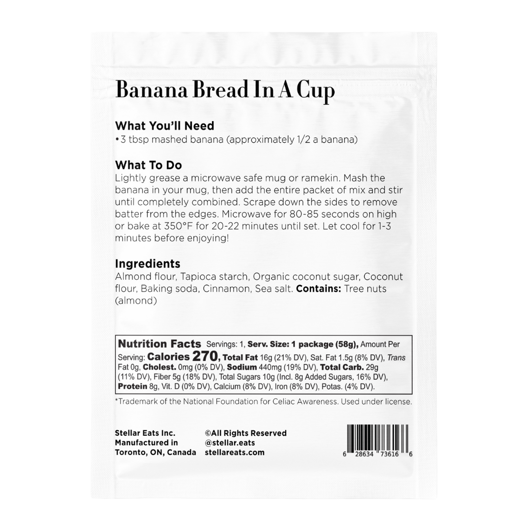 Instant Treat: Banana Bread In A Cup (8 pack)