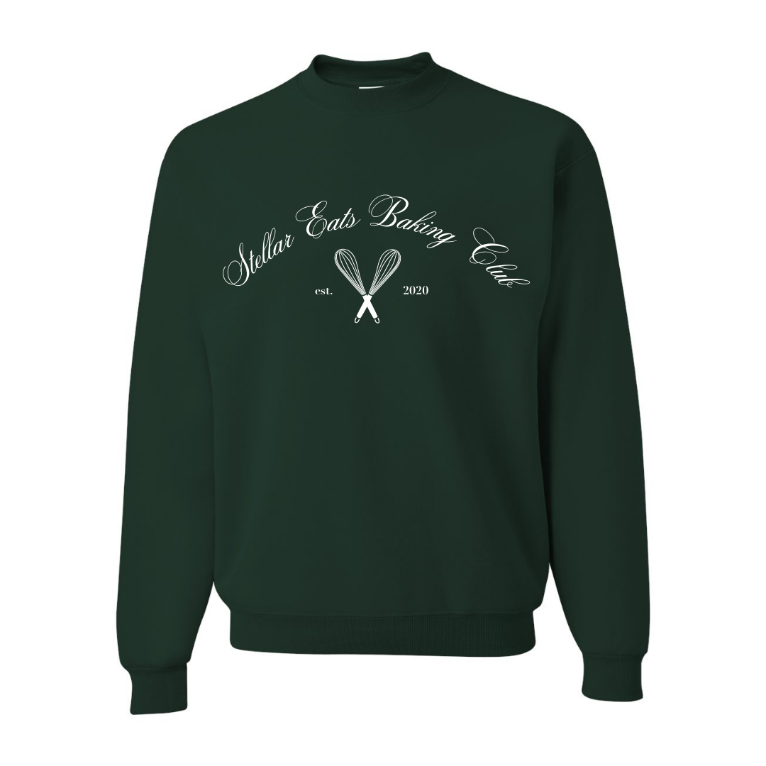 Stellar Eats Baking Club Crewneck - Forest Green