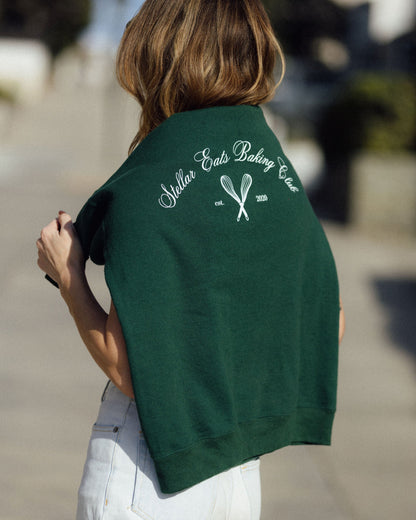 Stellar Eats Baking Club Crewneck - Forest Green