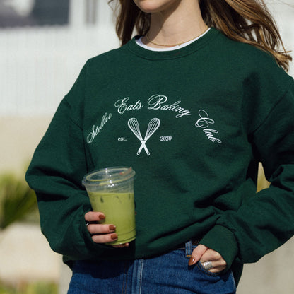 Stellar Eats Baking Club Crewneck - Forest Green